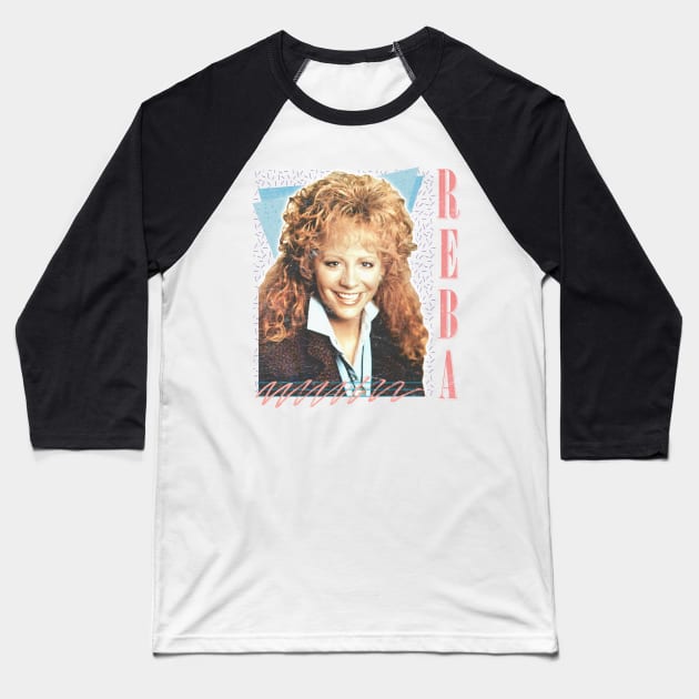 Reba McEntire // Vintage Faded 80s Style Fan Design Baseball T-Shirt by DankFutura